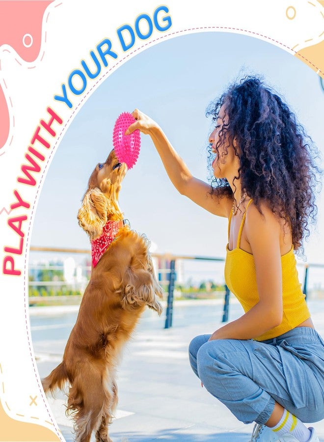 Silipull 4 Pcs Spiky Squeaker Football Dog Toy for Medium Large Dogs Spiky Dog Balls Puppy Chew Toys for Aggressive Chewers Training Fetch (Vivid,4.5 x 3.1 Inch) - Image 5